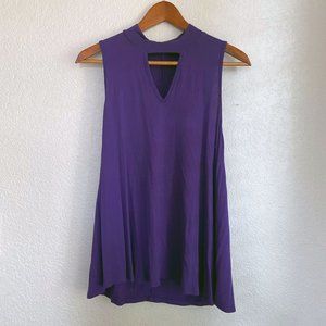 Purple sleeveless blouse